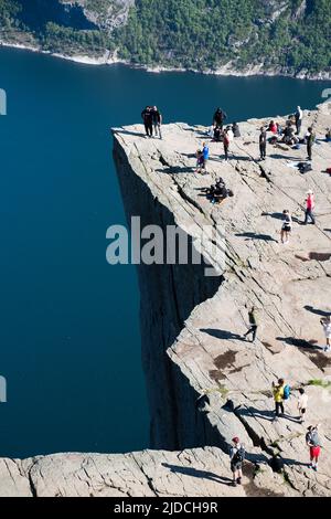 Preikestolen hike, Norway, Europe Stock Photo