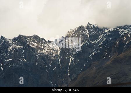 Caucasus Mountains in Dariali Gorge, Kazbegi, Georgia. High quality photo Stock Photo