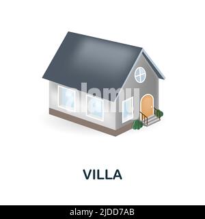 Villa 3d icon Simple element from buildings collection. Creative Villa icon for web design, templates, infographics and more Stock Vector
