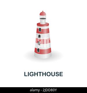 Lighthouse 3d icon Simple element from buildings collection. Creative Lighthouse icon for web design, templates, infographics and more Stock Vector