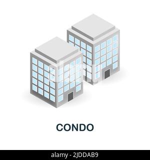Condo 3d icon Simple element from buildings collection. Creative Condo icon for web design, templates, infographics and more Stock Vector