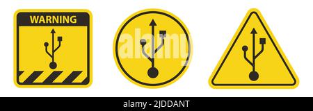 USB Icon Isolate On white Background,Vector Illustration Stock Vector