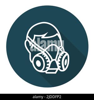 Symbol Wear Respirator sign on black background,Vector illustration Stock Vector