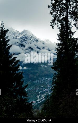 snow capped peaks on the Tibetan Plateau Himalayas Stock Photo