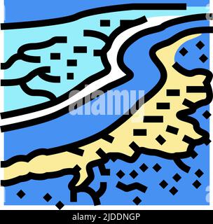 great barrier reef color icon vector illustration Stock Vector