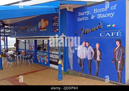 Marcos Cafe ,Barry island, Promenade, Barry , Vale of Glamorgan, Wales, CF62 5TQ Stock Photo