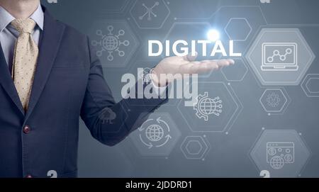 Business Digital Transformation. Future and Innovation Internet and network concept. Technology background. Digital Transformation and Digitalization Stock Photo