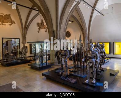 Arms and armour gallery, Bayerisches Nationalmuseum, Bavarian National Museum, Munich, Germany Stock Photo