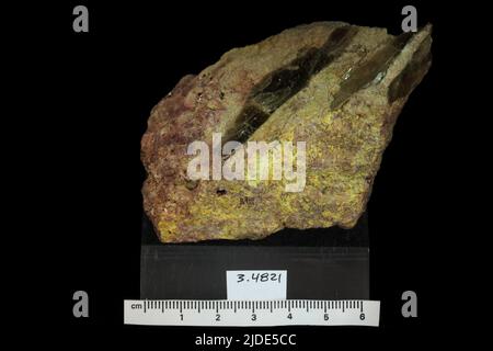 Phosphuranylite. minerals. North America; USA; New Hampshire; Grafton County; North Groton; Palermo Mine Stock Photo