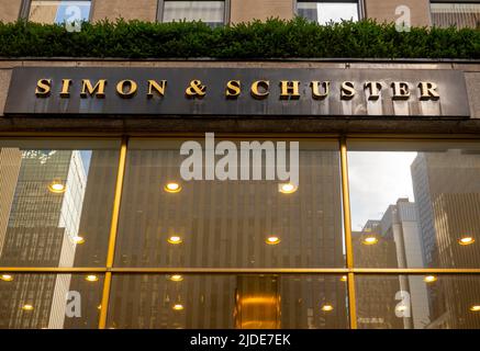 Simon & Schuster book publisher in Rockefeller Center Manhattan NYC Stock Photo