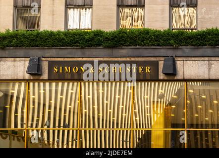 Simon & Schuster book publisher in Rockefeller Center Manhattan NYC Stock Photo