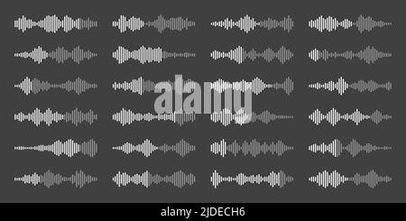 Voice message, mail. Social media chat conversation. Messaging app, music player, audio or video editor interface element. Voice assistant recorder Stock Vector