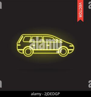 Neon Car Icon, Car Icon Vector, Car Icon Object, Car Icon Image, Car Icon Picture, Car Icon Graphic, Car Icon Art, Car Icon Drawing, Car Icon EPS. Stock Vector