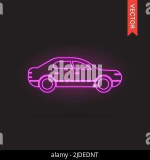 Neon Car Icon, Car Icon Vector, Car Icon Object, Car Icon Image, Car Icon Picture, Car Icon Graphic, Car Icon Art, Car Icon Drawing, Car Icon EPS. Stock Vector