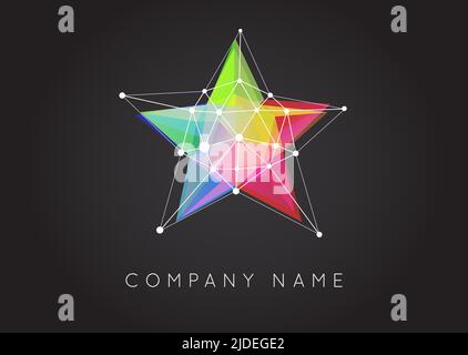 Geometric Shapes Unusual and Abstract  Vector Logo. Polygonal Colorful Logotypes. Stock Vector