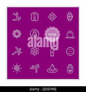 Set of Yoga Vector Illustration Elements can be used as Logo or Icon in premium quality Stock Vector