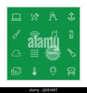 Set of Travel Holiday Vector Illustration Elements can be used as Logo or Icon in premium quality Stock Vector