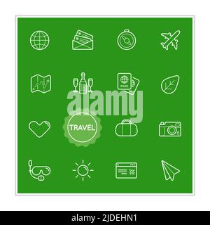 Set of Travel Holiday Vector Illustration Elements can be used as Logo or Icon in premium quality Stock Vector