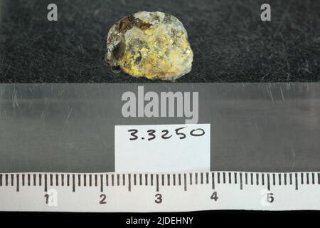 Phosphuranylite. minerals. North America; USA; North Carolina; Mitchell County; near Penland; Flat Rock Mine Stock Photo