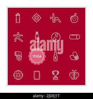Set of Yoga Vector Illustration Elements can be used as Logo or Icon in premium quality Stock Vector
