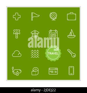 Set of Travel Holiday Vector Illustration Elements can be used as Logo or Icon in premium quality Stock Vector