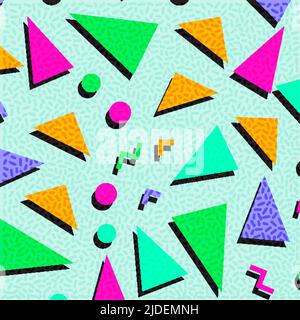 Retro vintage 80s or 90s fashion style abstract pattern background. Good for textile fabric design, wrapping paper and website wallpapers. Vector illu Stock Vector