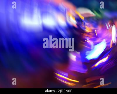 Colorful abstract dynamic defocused light trails. Sphere decorative backdrop with sparks flying. Stock Photo