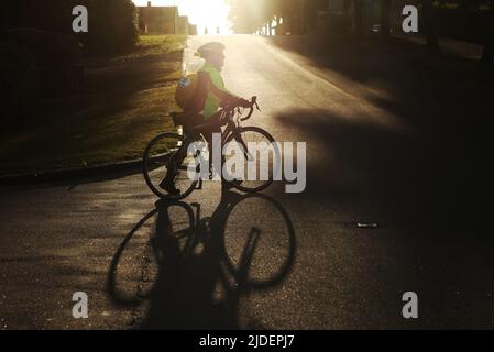 Cyclists in Motala, during the world’s largest recreational bike ride, Vätternrundan, Sweden, on Friday. Vätternrundan is one of the world's largest exercise races by bicycle and this year 16,000 cyclists have registered to cycle the 315 km long race around lake Vättern. Stock Photo