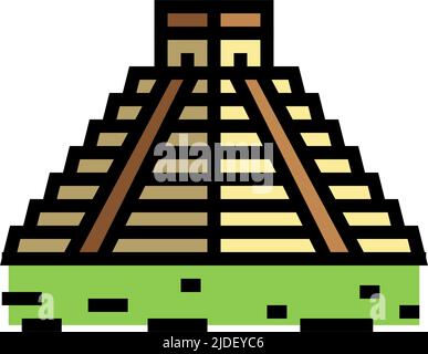 chichen itza color icon vector illustration Stock Vector