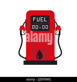 Cool detailed vector flat design modern and retro gas pumps isolated Eps 10 Stock Vector
