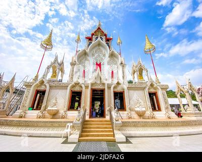 Wat Khoi white temple in Phetchaburi, Thailand Stock Photo