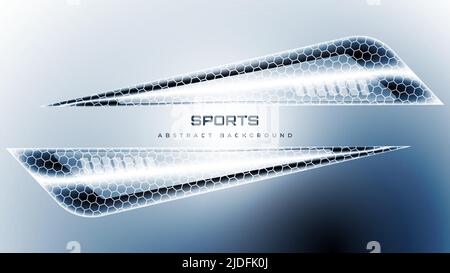 Soft light sports background with abstract transparent hexagonal geometric triangle shapes for sport event, banner, brochure or poster. Vector Stock Vector