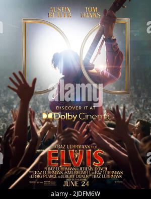 ELVIS, US poster, Austin Butler as Elvis Presley, 2022. © Warner Bros ...