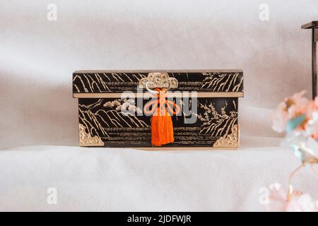 Japanese cultural object with beautiful ornaments and traditional designs. Stock Photo