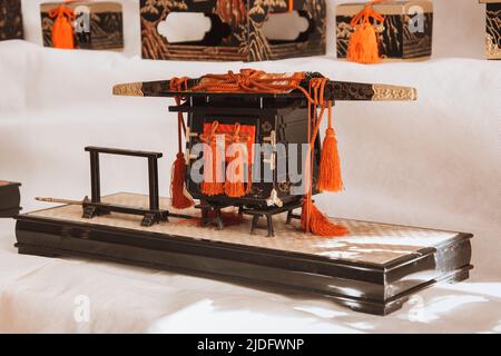 Japanese cultural object with beautiful ornaments and traditional designs. Stock Photo