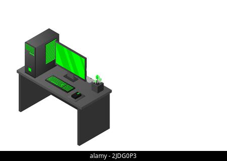 Isometric personal computer. Illustration suitable for advertising and promotion Stock Vector