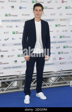 Rome, Italy. 20th June, 2022. Filippo Scotti attends the blu carpet of Nastri d'argento 2022 event at Maxxi Museum. Credit: SOPA Images Limited/Alamy Live News Stock Photo