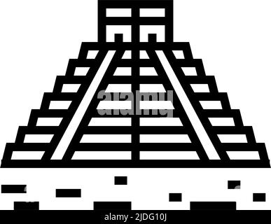 chichen itza line icon vector illustration Stock Vector