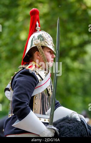 Household Cavalry at the Trooping the Colour Rehearsals, The Mall, London England, United Kingdom Saturday, May 21, 2022. Stock Photo