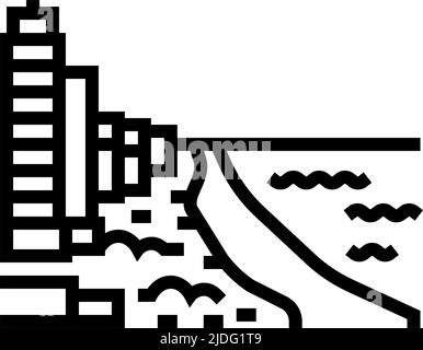 miami beach line icon vector illustration Stock Vector