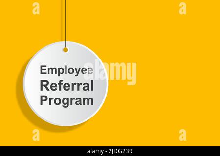 Employee referral program hanging sign vector human resource management concept for flyers, banners, presentations and posters. Stock Vector