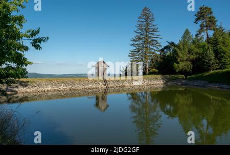 Ottergrund tajch. Highest water reservoir in Stiavnica Mountains. Banska Stiavnica. Slovakia. Stock Photo