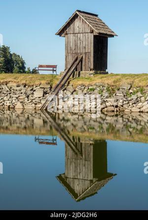 Ottergrund tajch. Highest water reservoir in Stiavnica Mountains. Banska Stiavnica. Slovakia. Stock Photo