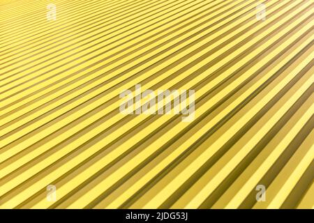 bright yellow corrugated metal roof of industrial building Stock Photo