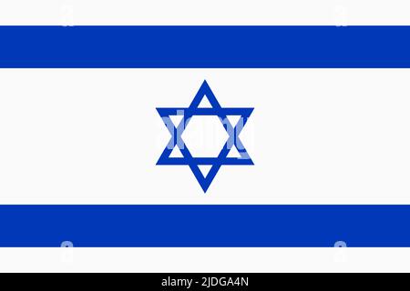 Flag of Israel. Israeli national banner and patriotic symbol. Official colors. Flat vector illustration. Stock Vector