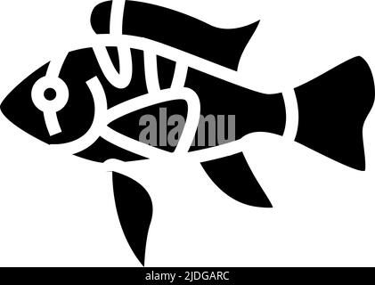 ram cichlids fish glyph icon vector illustration Stock Vector