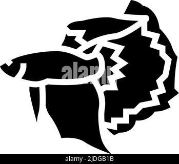 betta fish glyph icon vector illustration Stock Vector