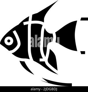 angelfish aquarium fish glyph icon vector illustration Stock Vector