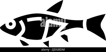 rasbora fish glyph icon vector illustration Stock Vector
