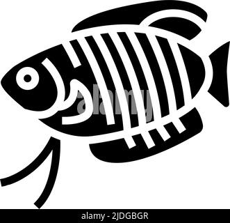 gourami fish glyph icon vector illustration Stock Vector